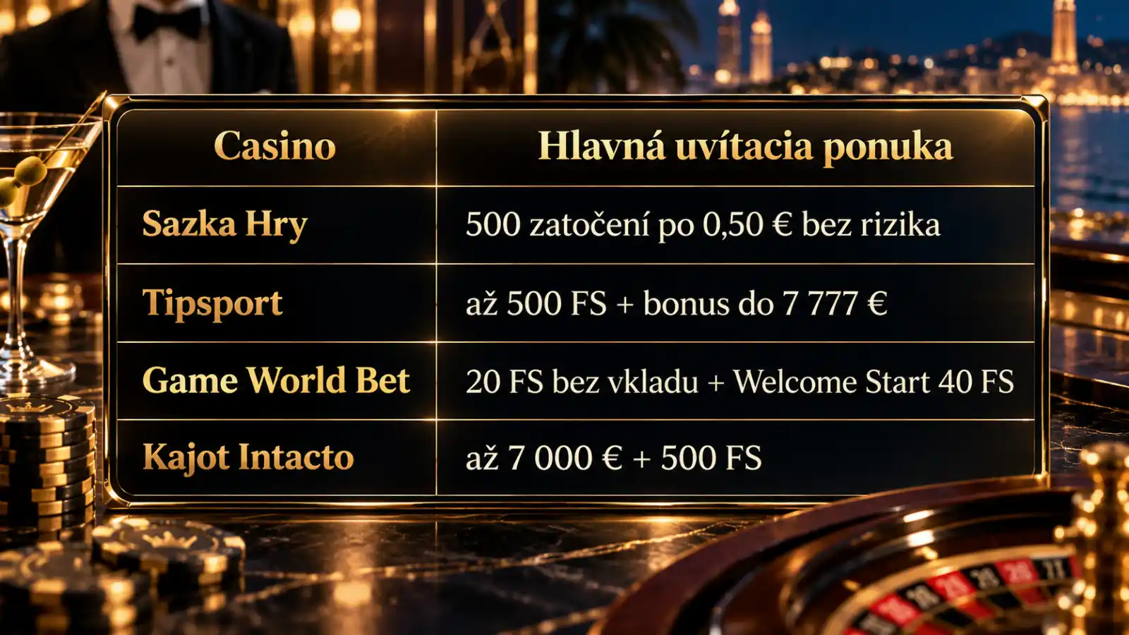 Porovnanie bonusov slovenských online kasín